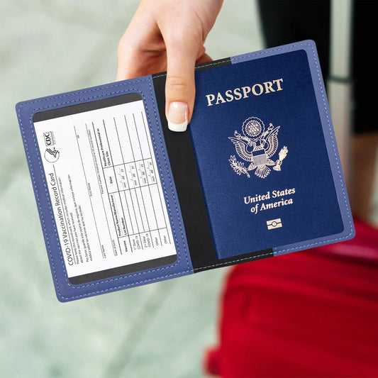Ciana Vaccine Card and Passport Holder Cerulean Grapevine