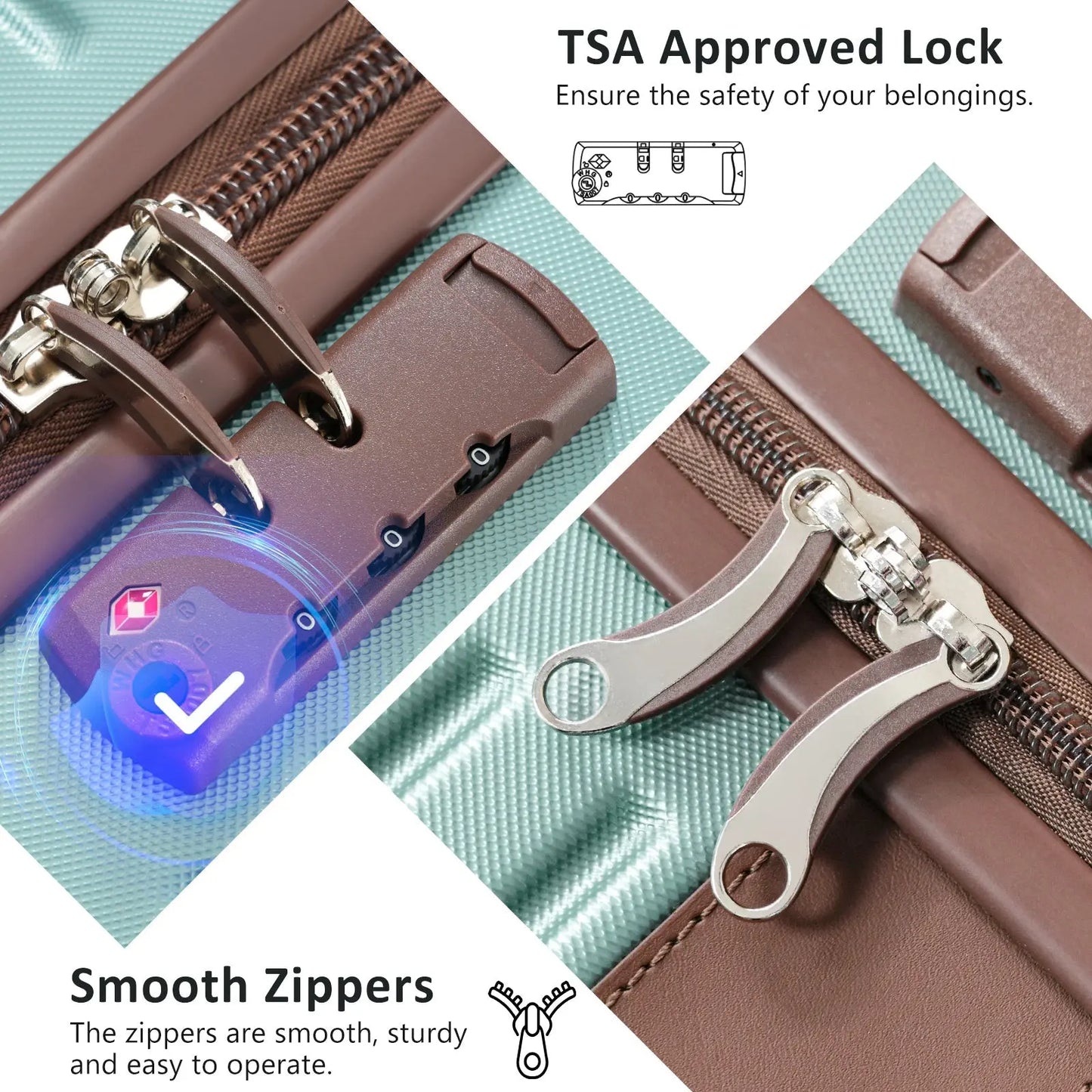 Hardshell Luggage Set with TSA Lock, 360° Spinner Wheels, Lightweight