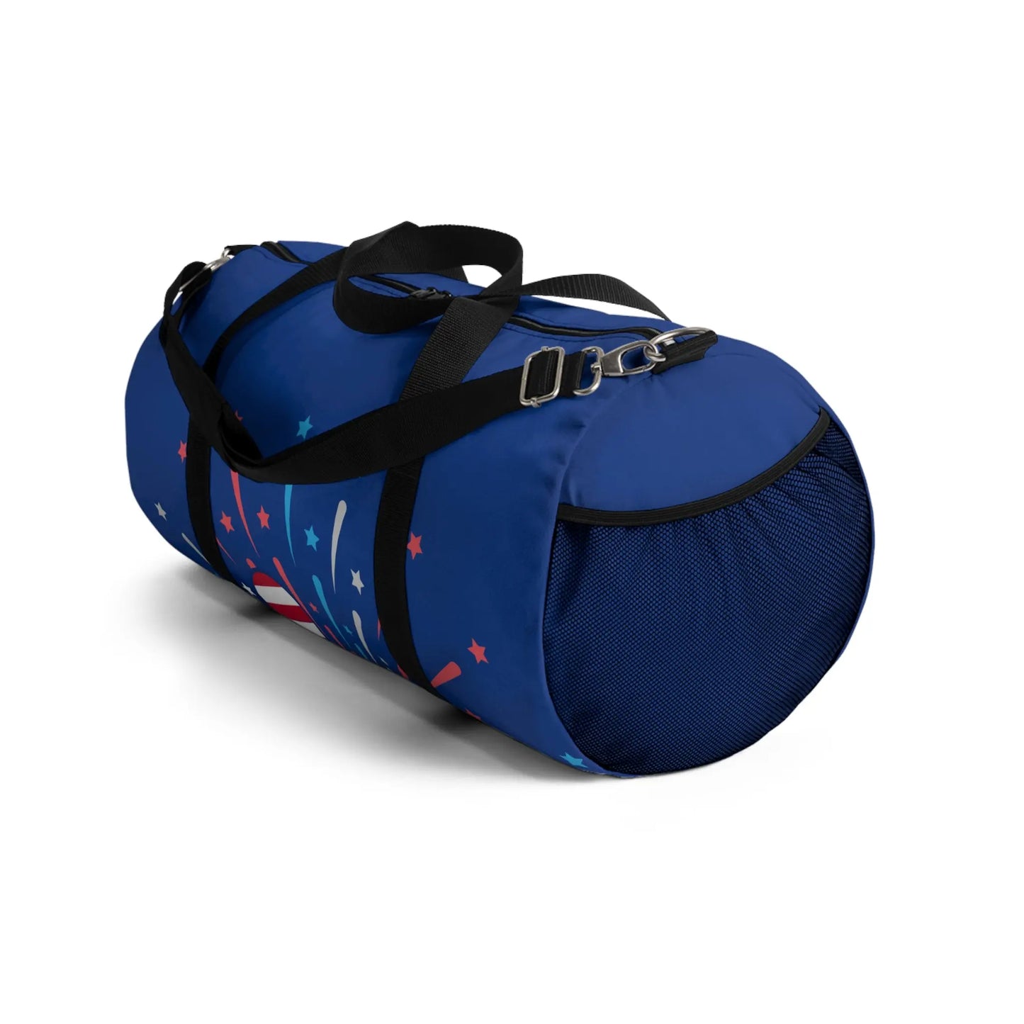 Patriotic Duffel Bag | Travel Gym Bag, Fireworks Design, Perfect for July 4th, Weekend Getaways, Sports & Fitness, Red White Blue Bag