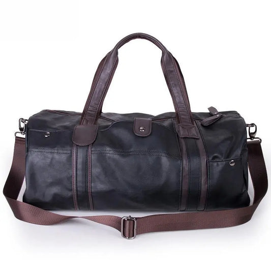 Leather Leisure Travel Duffel Bag For Men And Women Maroon Asteria