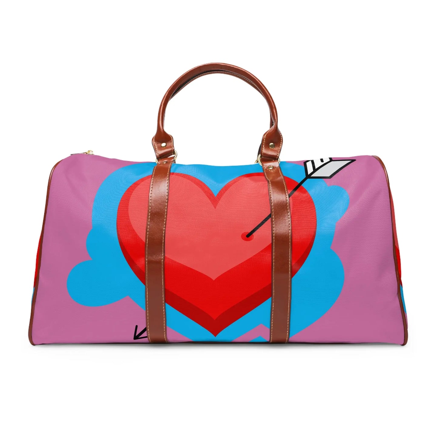 Vibrant Heart Waterproof Travel Bag - Ideal for Adventures, Gym, Weekend Getaways, Valentine's Day, Gifts for Travelers Printify