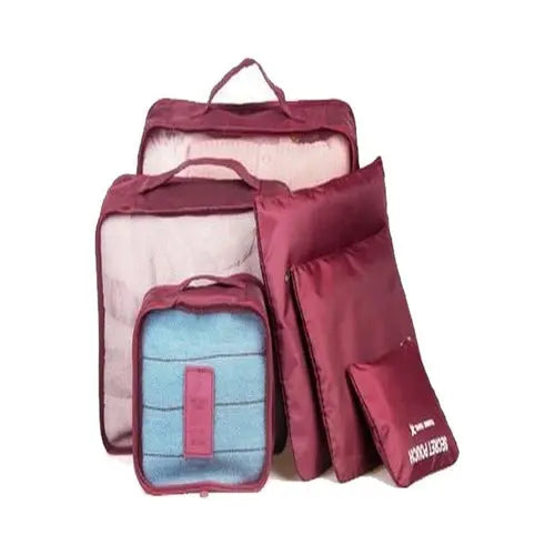 Portable Travel Luggage Clothing Store Bag For Traveling Maroon Asteria