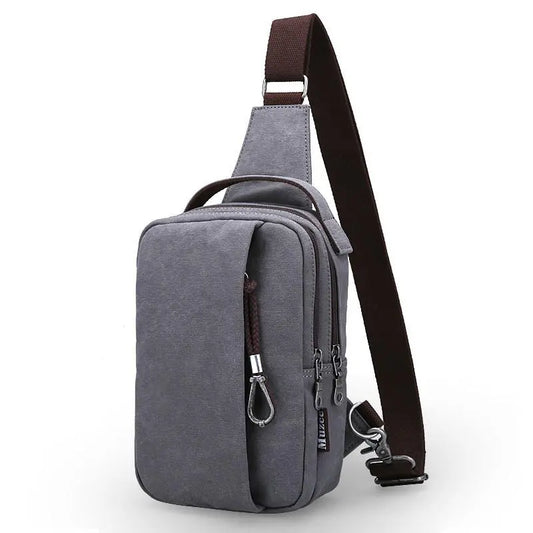 Fashion Casual Canvas Travel Chest Bag For Men Maroon Asteria