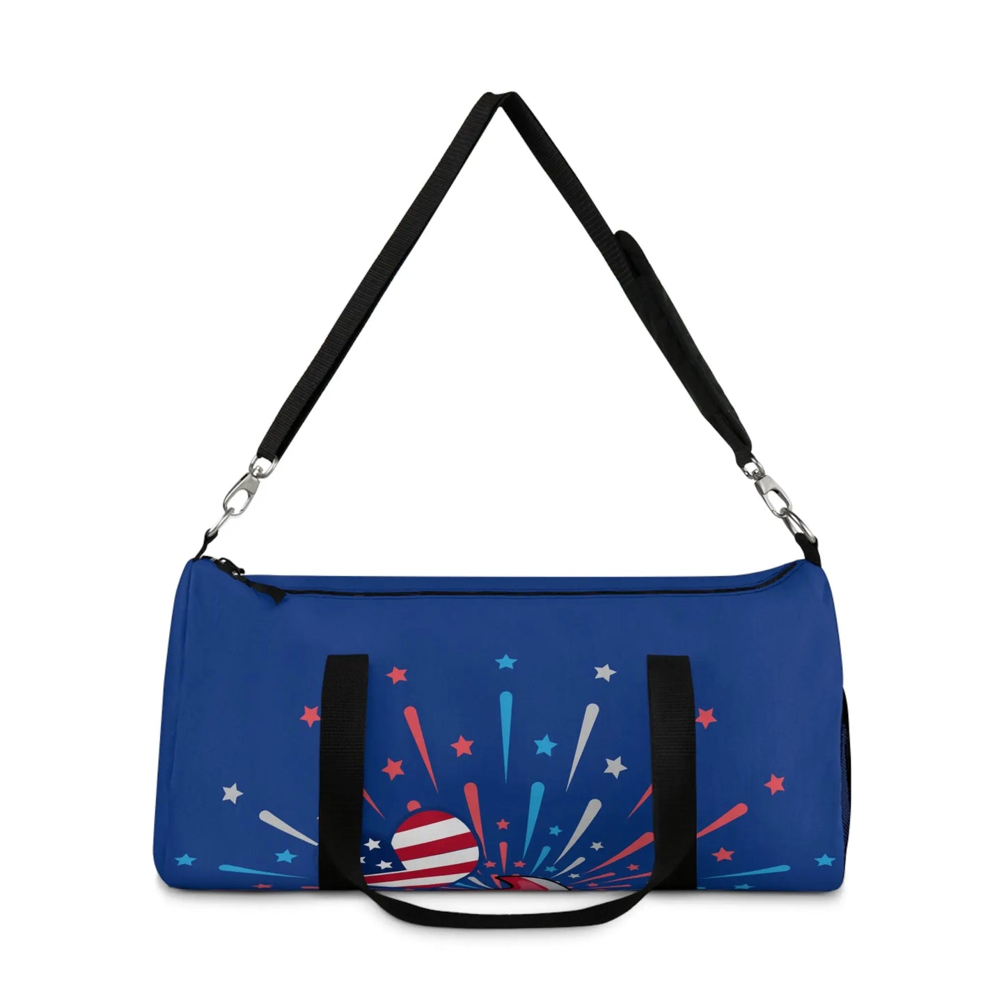 Patriotic Duffel Bag | Travel Gym Bag, Fireworks Design, Perfect for July 4th, Weekend Getaways, Sports & Fitness, Red White Blue Bag