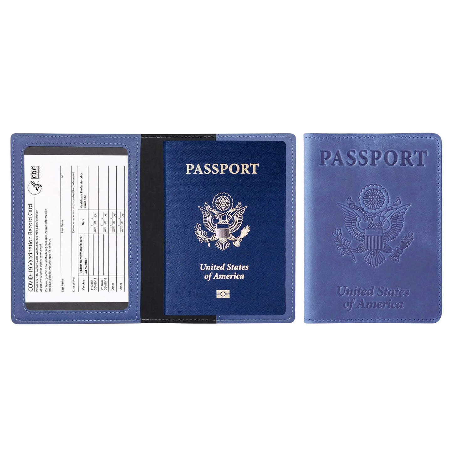 Ciana Vaccine Card and Passport Holder Cerulean Grapevine