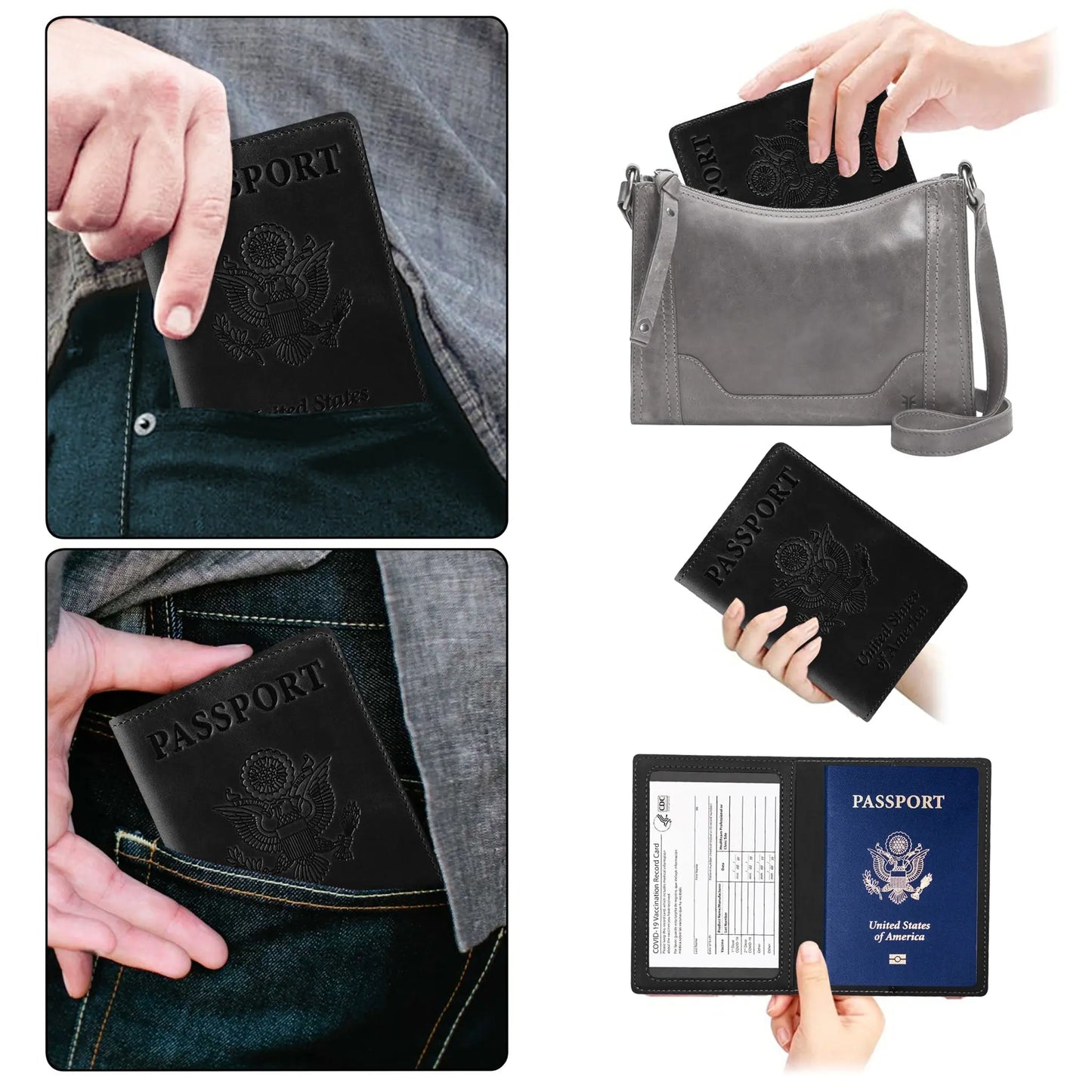 Ciana Vaccine Card and Passport Holder Cerulean Grapevine