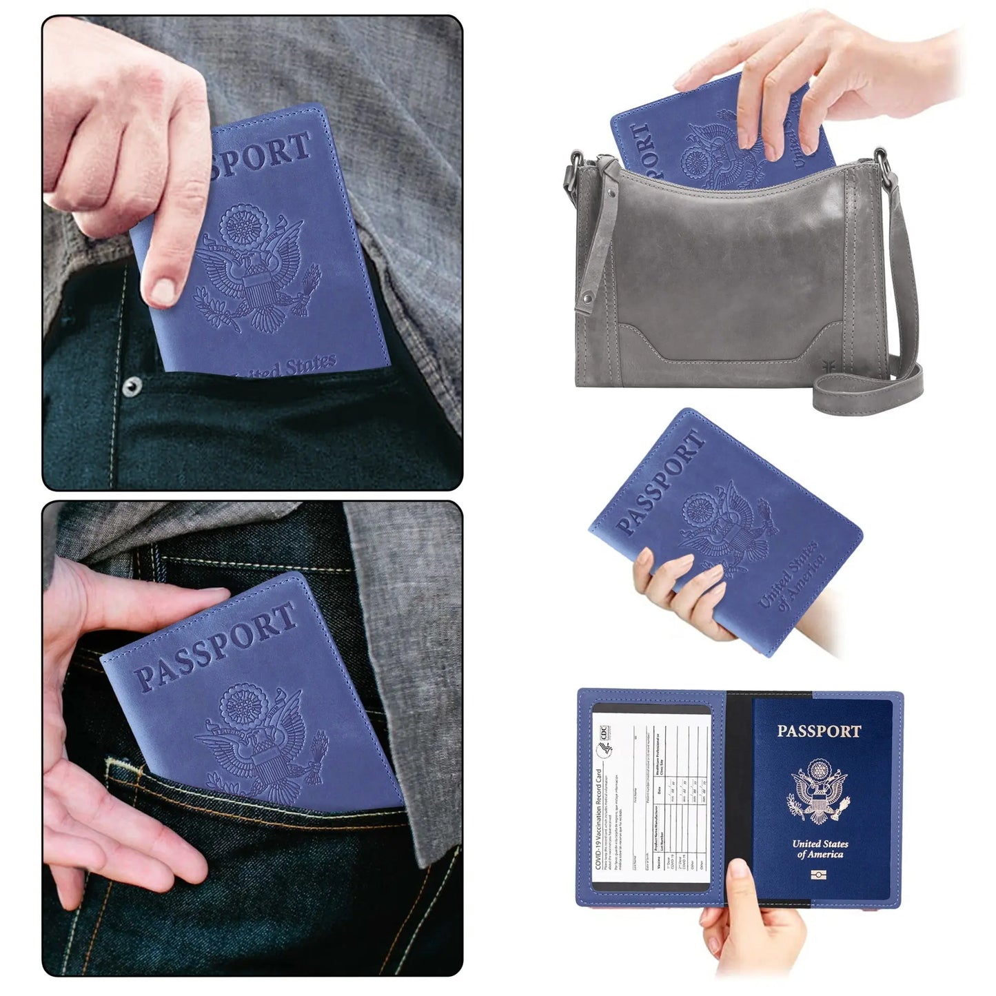 Ciana Vaccine Card and Passport Holder Cerulean Grapevine