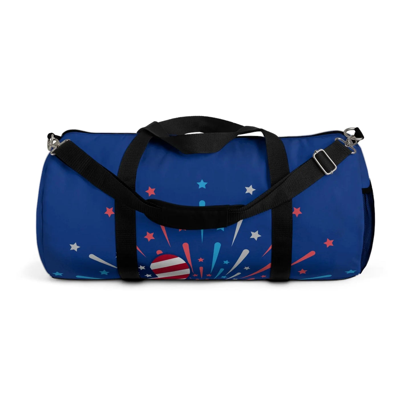 Patriotic Duffel Bag | Travel Gym Bag, Fireworks Design, Perfect for July 4th, Weekend Getaways, Sports & Fitness, Red White Blue Bag