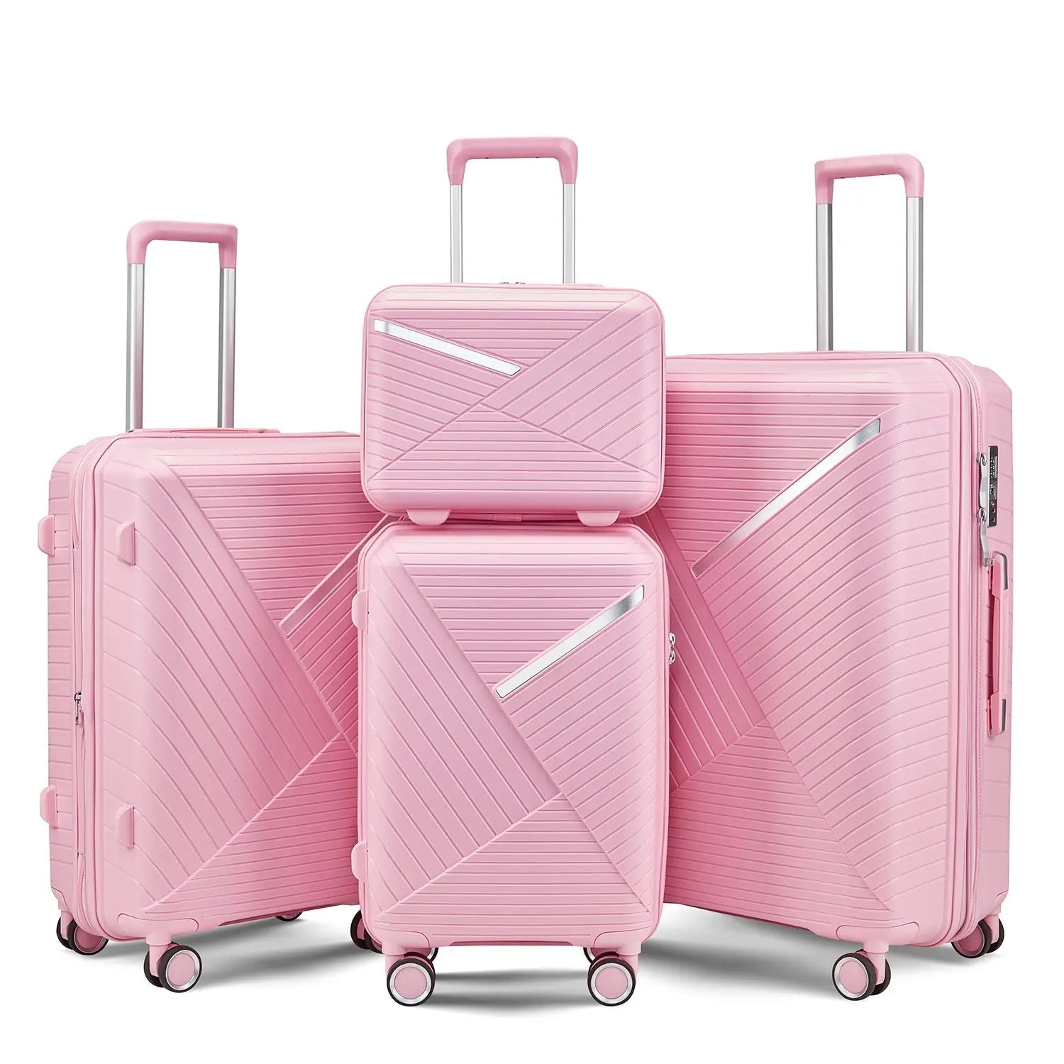 Luggage Sets 4 Piece(14/20/24/28), Expandable Lightweight Suitcase Sangria Beech