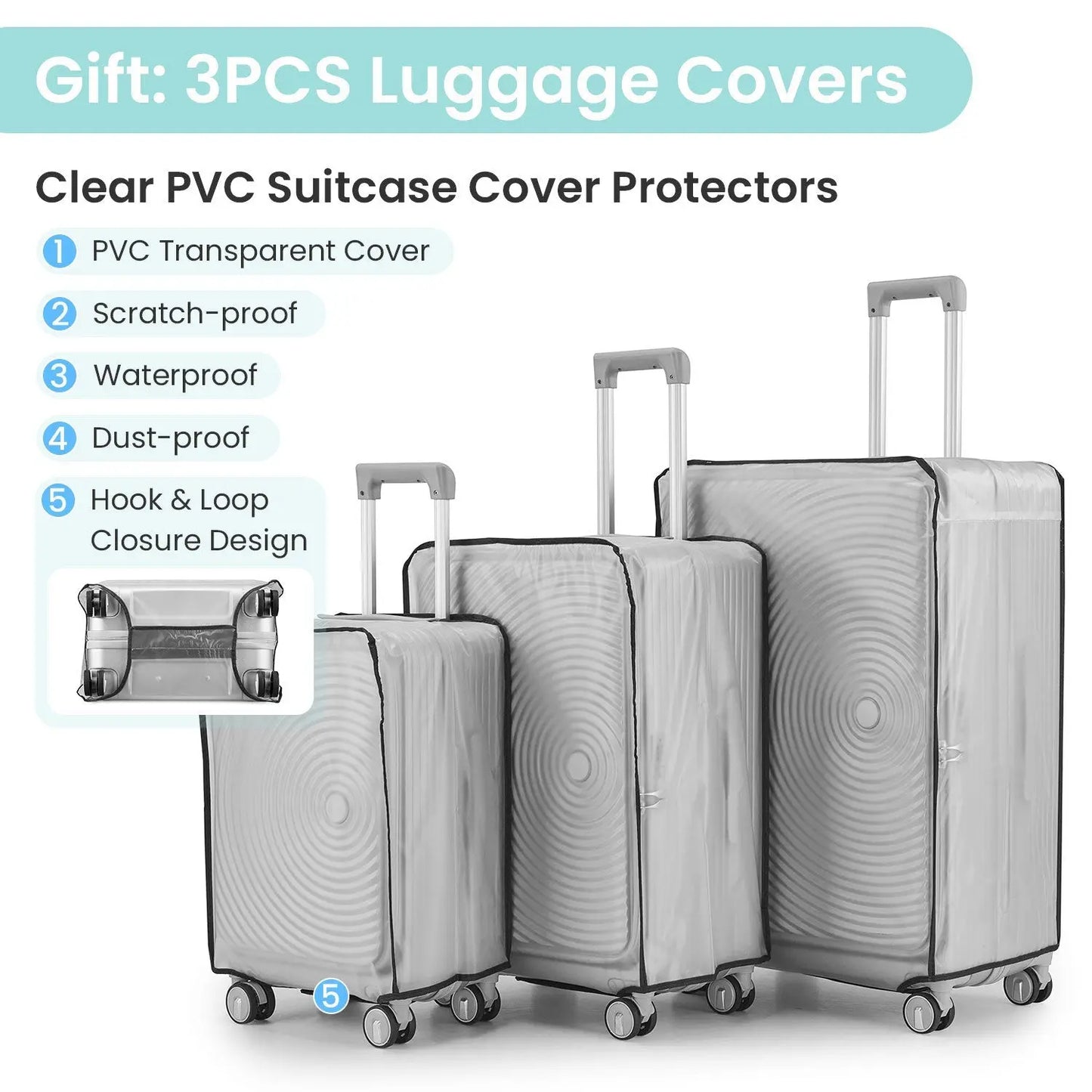 Luggage Sets 3 Piece(20/24/28), Expandable Carry On Luggage with TSA Sangria Beech