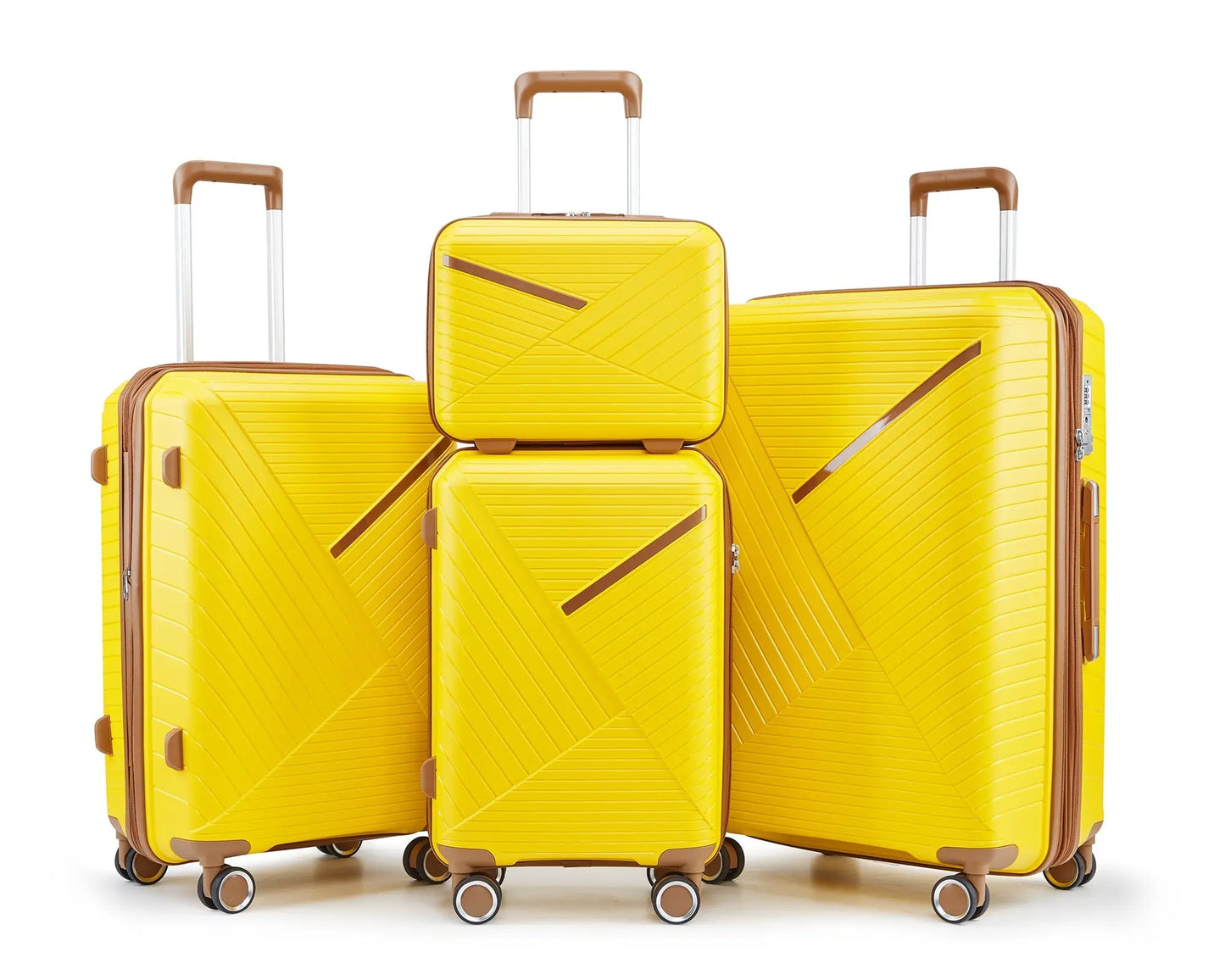 Luggage Sets 4 Piece(14/20/24/28), Expandable Lightweight Suitcase Sangria Beech