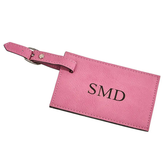 Pink Leatherette Luggage Tag Fuchsia Metis