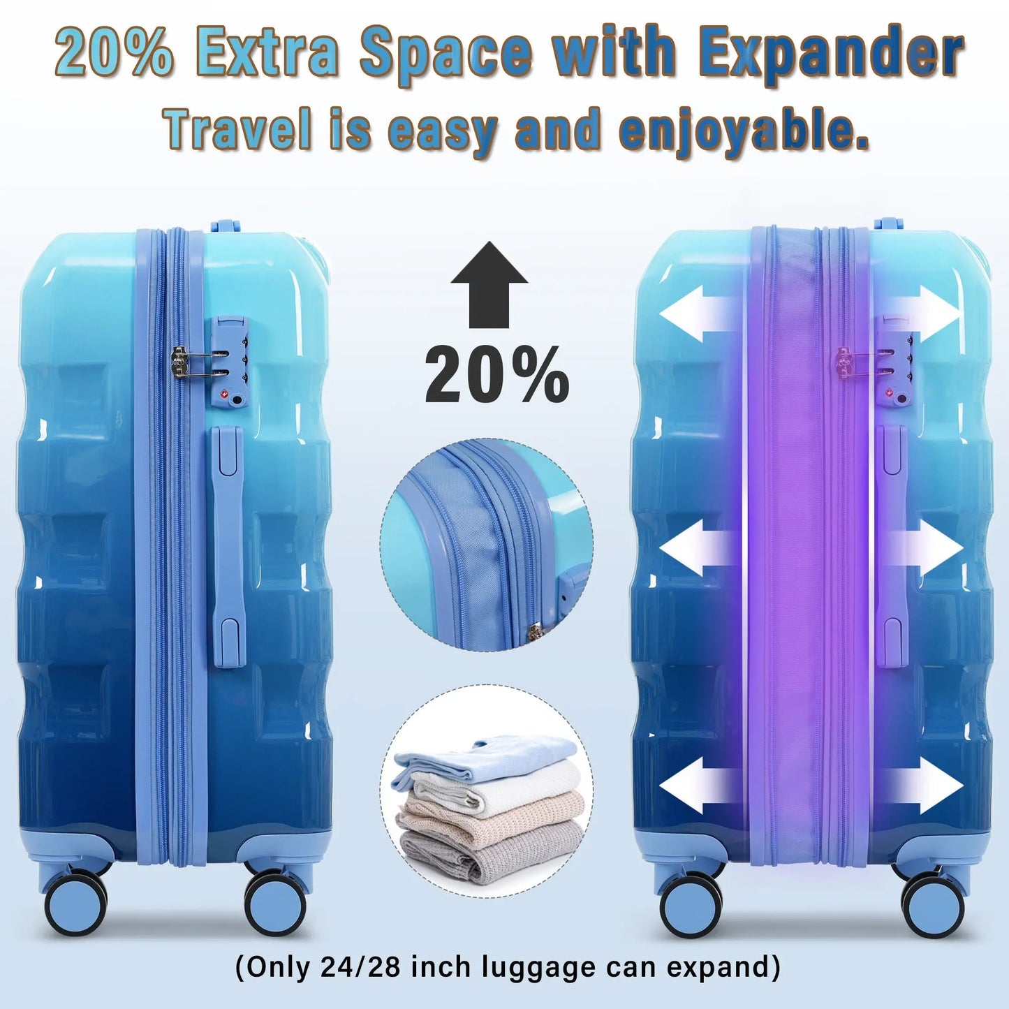 Luggage Set 3 Piece – Hardshell Suitcases with Spinner Wheels and TSA