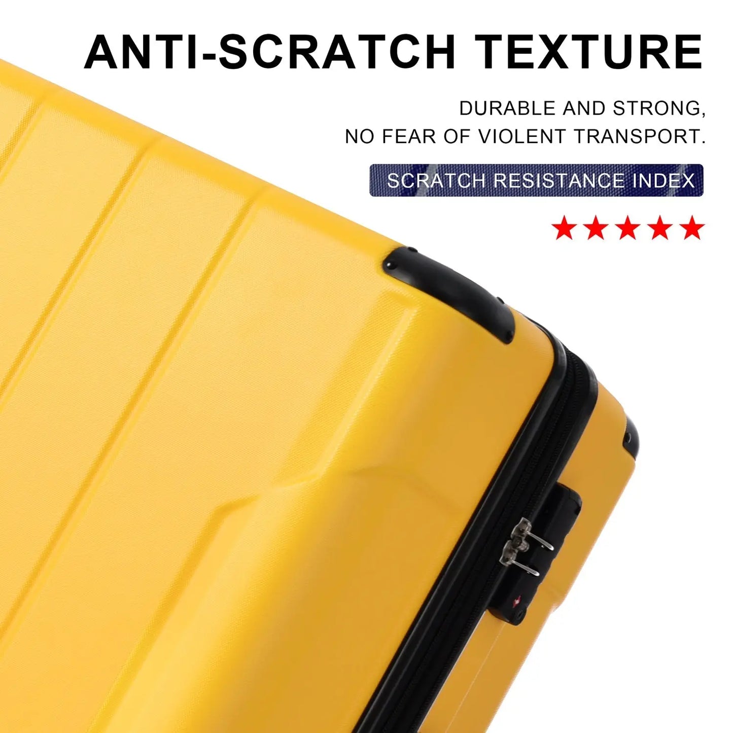 Luggage Sets 3 Piece, Expandable Hard shell ABS Suitcases with Double