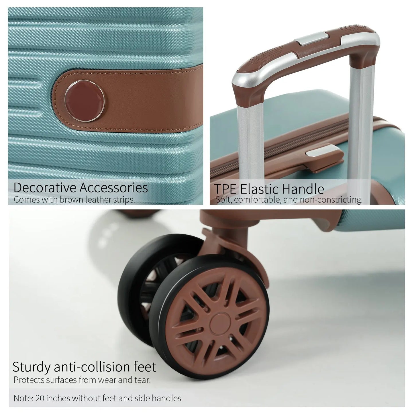 Hardshell Luggage Set with TSA Lock, 360° Spinner Wheels, Lightweight