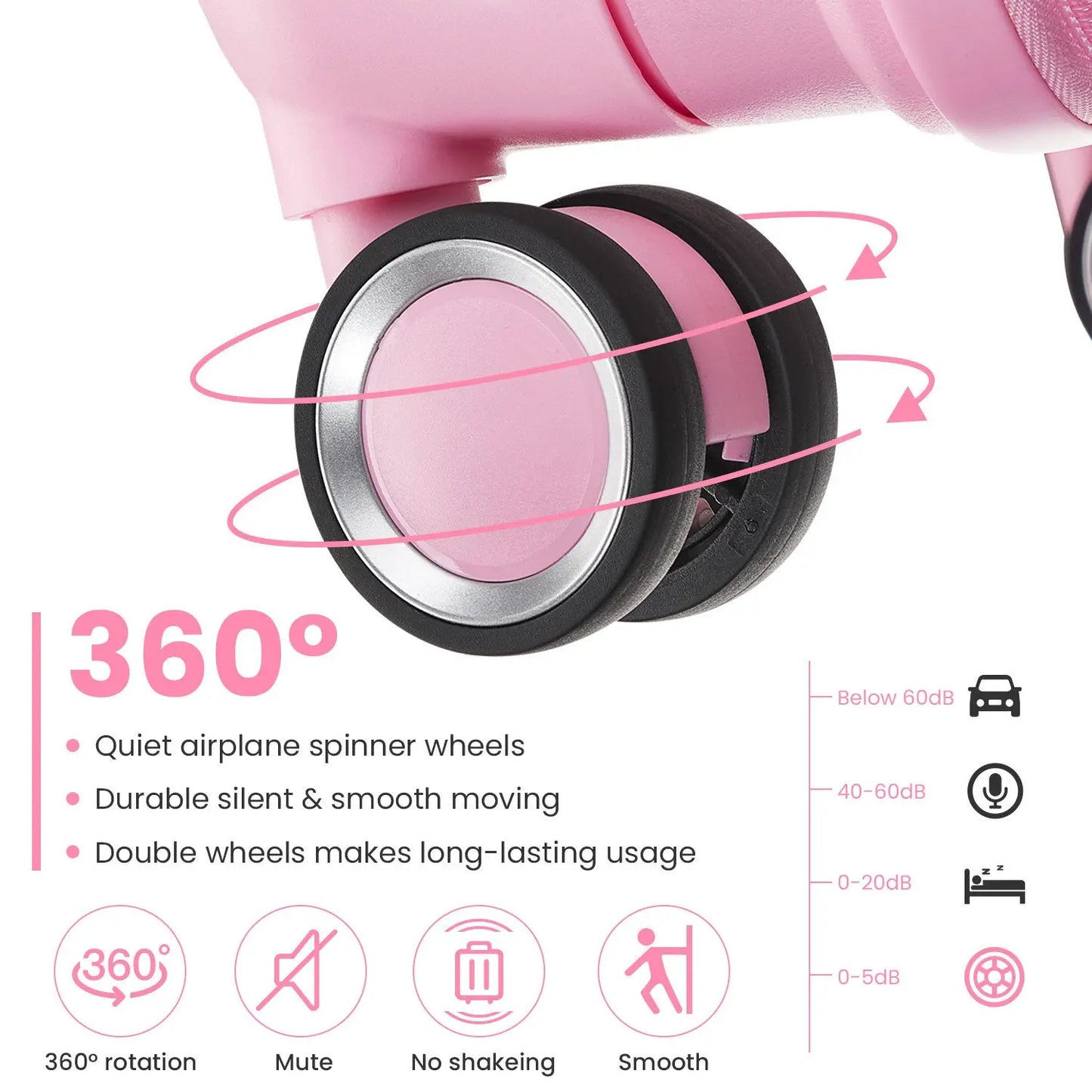 Luggage Sets 4 Piece(14/20/24/28), Expandable Lightweight Suitcase Sangria Beech