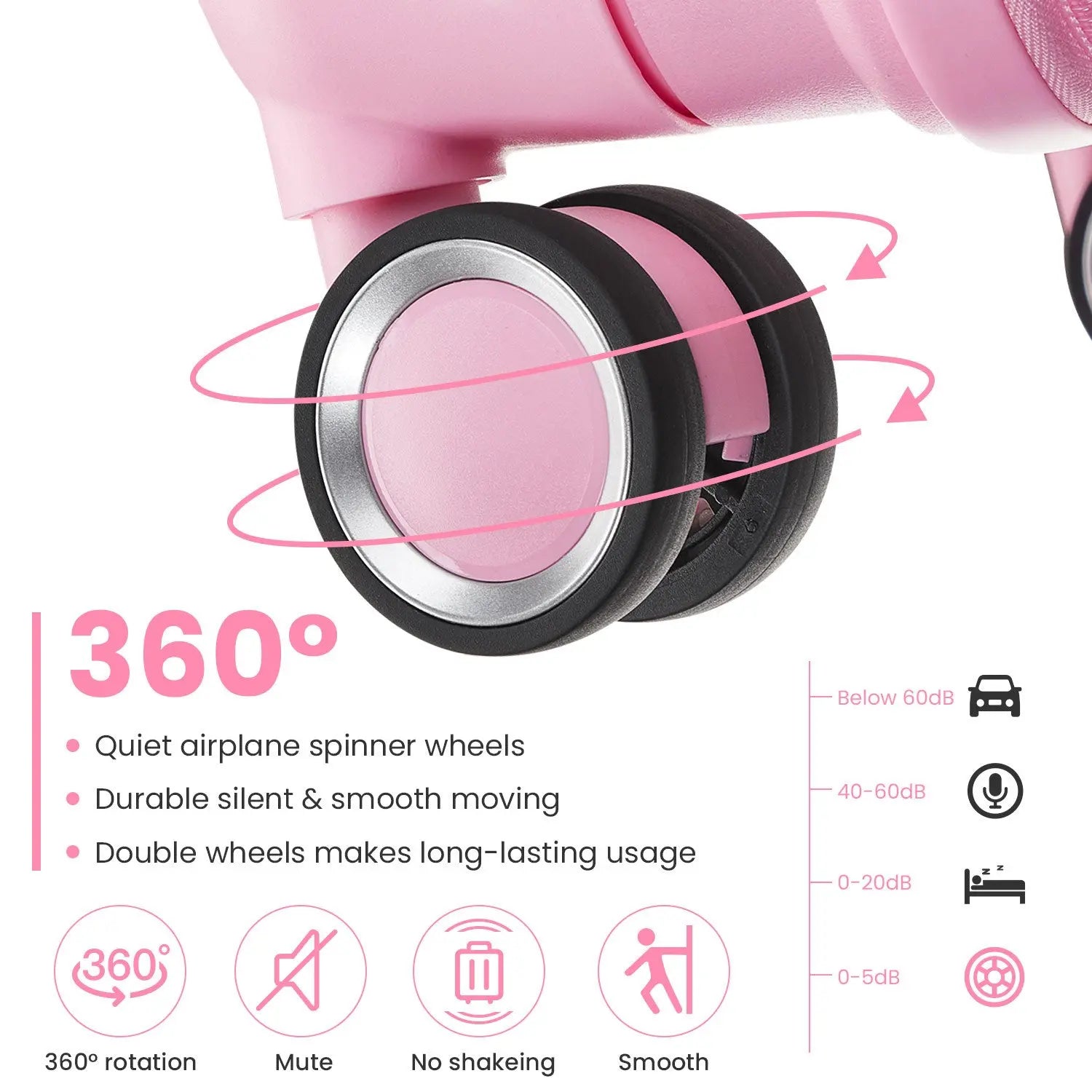 Luggage Sets 4 Piece(14/20/24/28), Expandable Lightweight Suitcase Sangria Beech