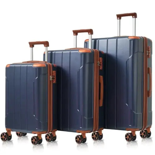 Luggage Sets 3 Piece, Expandable Hard shell ABS Suitcases with Double Sangria Beech