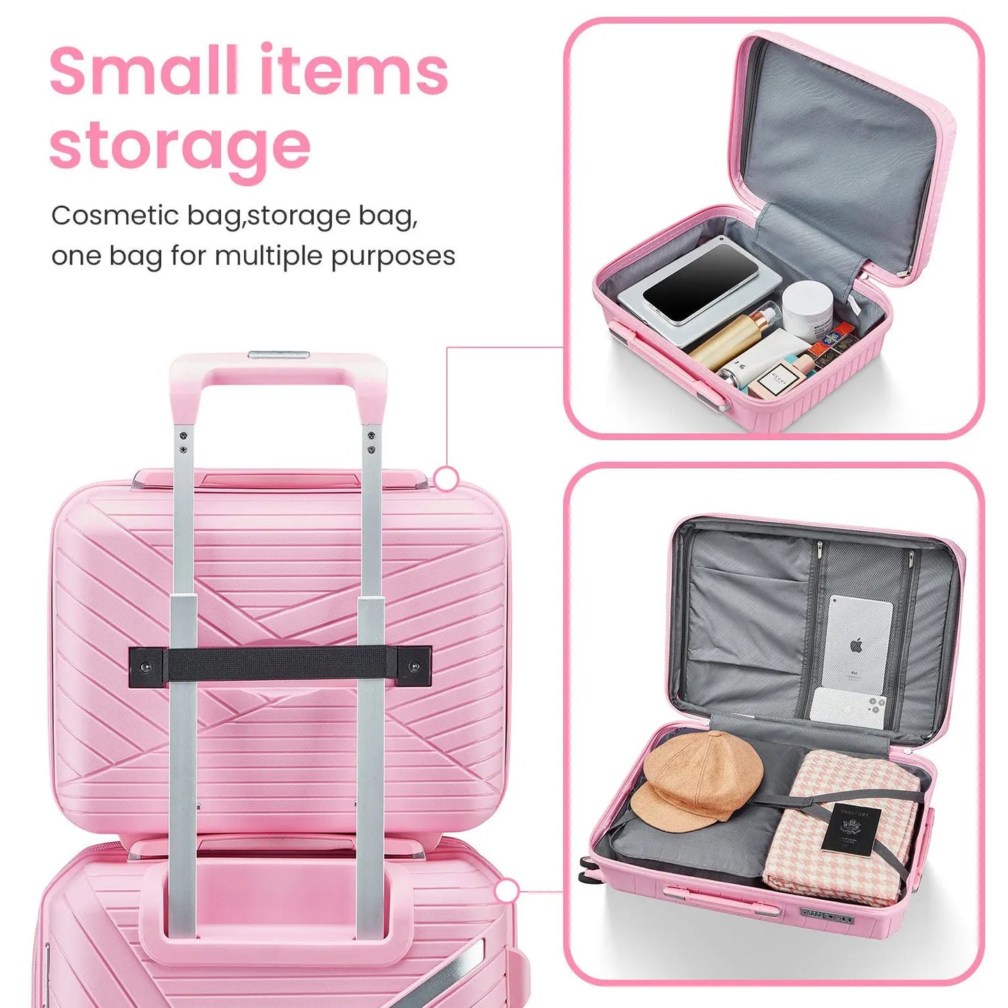 Luggage Sets 4 Piece(14/20/24/28), Expandable Lightweight Suitcase Sangria Beech