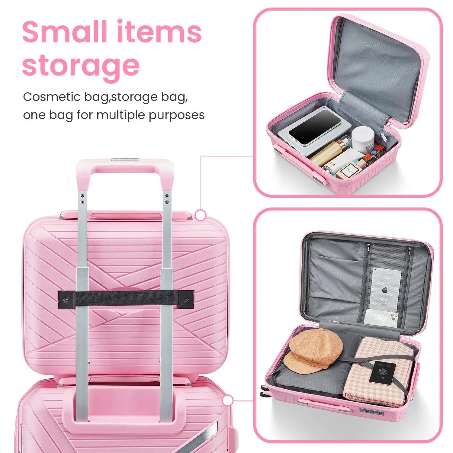 Luggage Sets 4 Piece(14/20/24/28), Expandable Lightweight Suitcase Sangria Beech