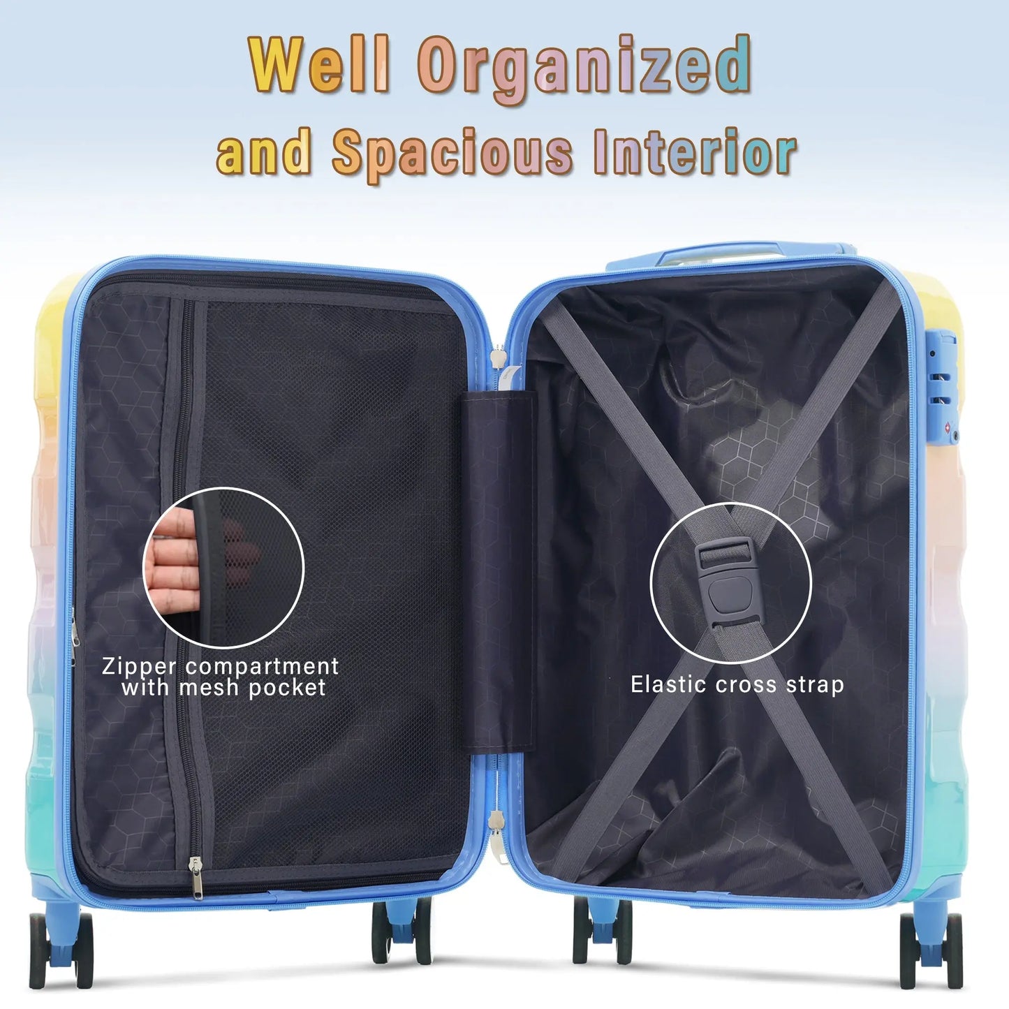 Luggage Set 3 Piece – Hardshell Suitcases with Spinner Wheels and TSA