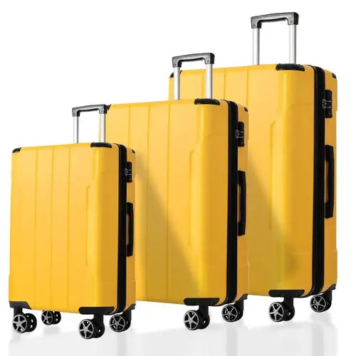 Luggage Sets 3 Piece, Expandable Hard shell ABS Suitcases with Double