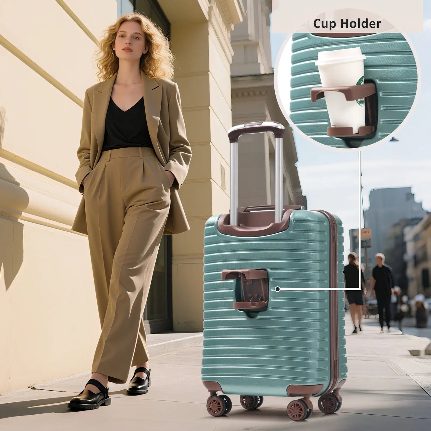 Hardshell Luggage Set with TSA Lock, 360° Spinner Wheels, Lightweight