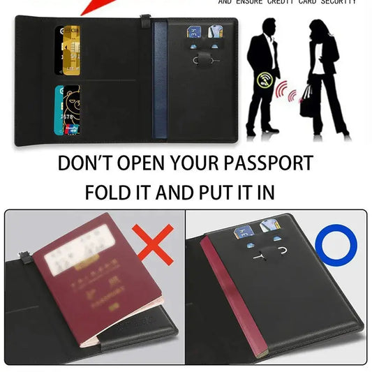Travel Essentials RFID Blocking Passport Holder Multifunctional Large Capacity Passport Cover Gifts Business Travel Card Case TravelTimesAwait