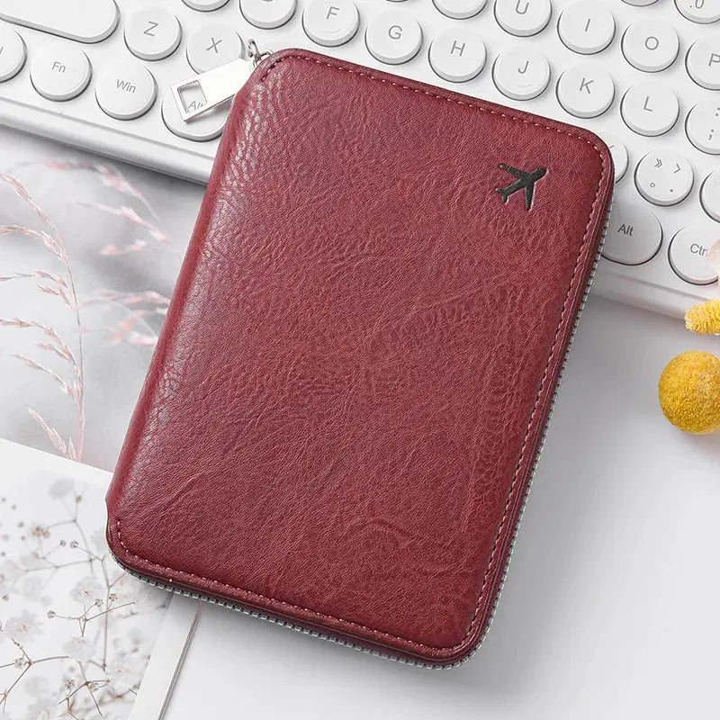 Zipper Document Passport Clip Large Capacity Travel Wallet Ticket Storage Bag Passport Clip TravelTimesAwait