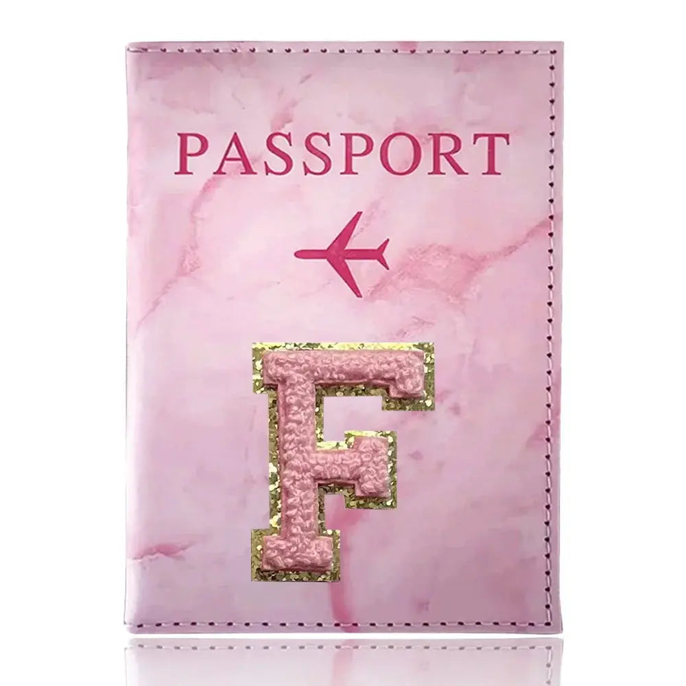 PU Passport Holder Pink Color Ticket Passport Covers Embroidery Label Series ID Credit Card Holder Cover Travel Accessorie TravelTimesAwait