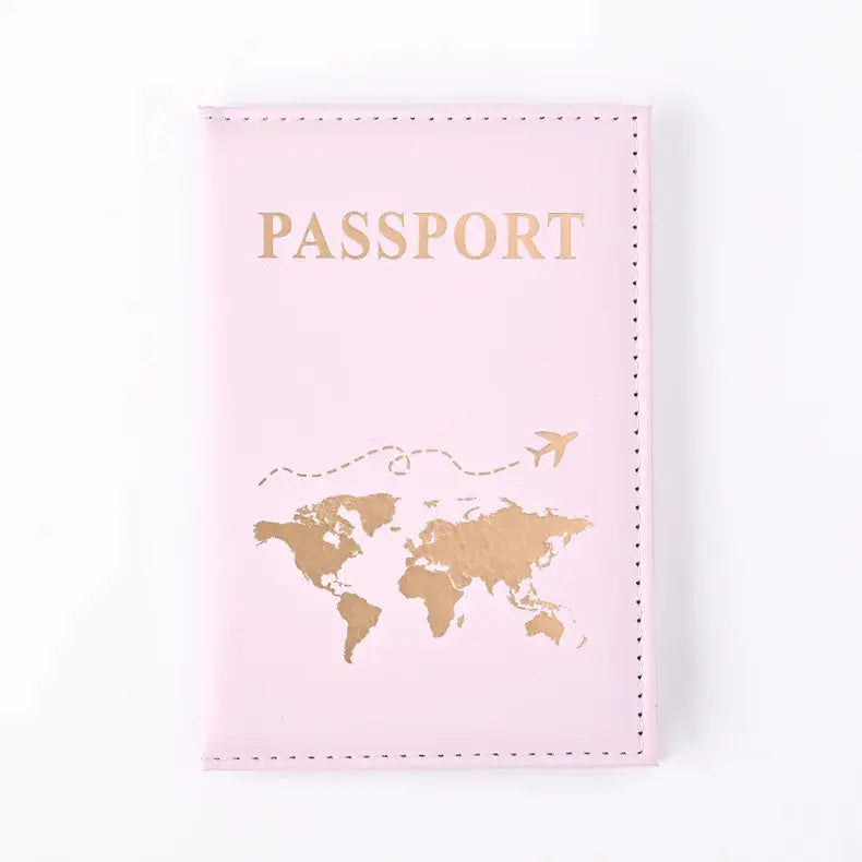 PU Passport Holder Map Pattern Ticket Passport Covers Travel Passport Protective Cover ID Credit Card Holder Travel Accessories TravelTimesAwait