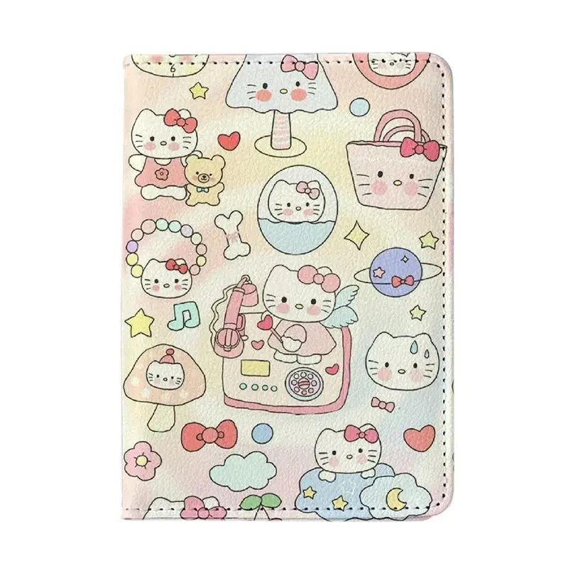 Sanrio Hello Kitty PU Passport Holder Passport Covers Travel Passport Protective Cover ID Credit Card Holder Travel Accessories TravelTimesAwait