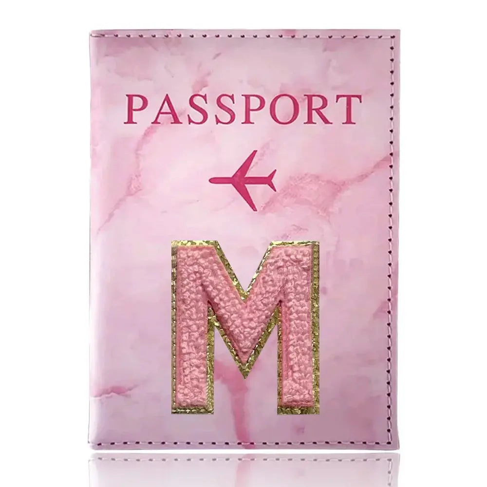 PU Passport Holder Pink Color Ticket Passport Covers Embroidery Label Series ID Credit Card Holder Cover Travel Accessorie TravelTimesAwait
