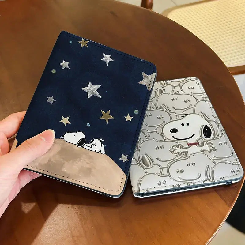 Cartoon Snoopy Passport Cover Traveling Abroad Passport Holder Women Men Travel Essentials Simple PU Leather Passport Wallet TravelTimesAwait