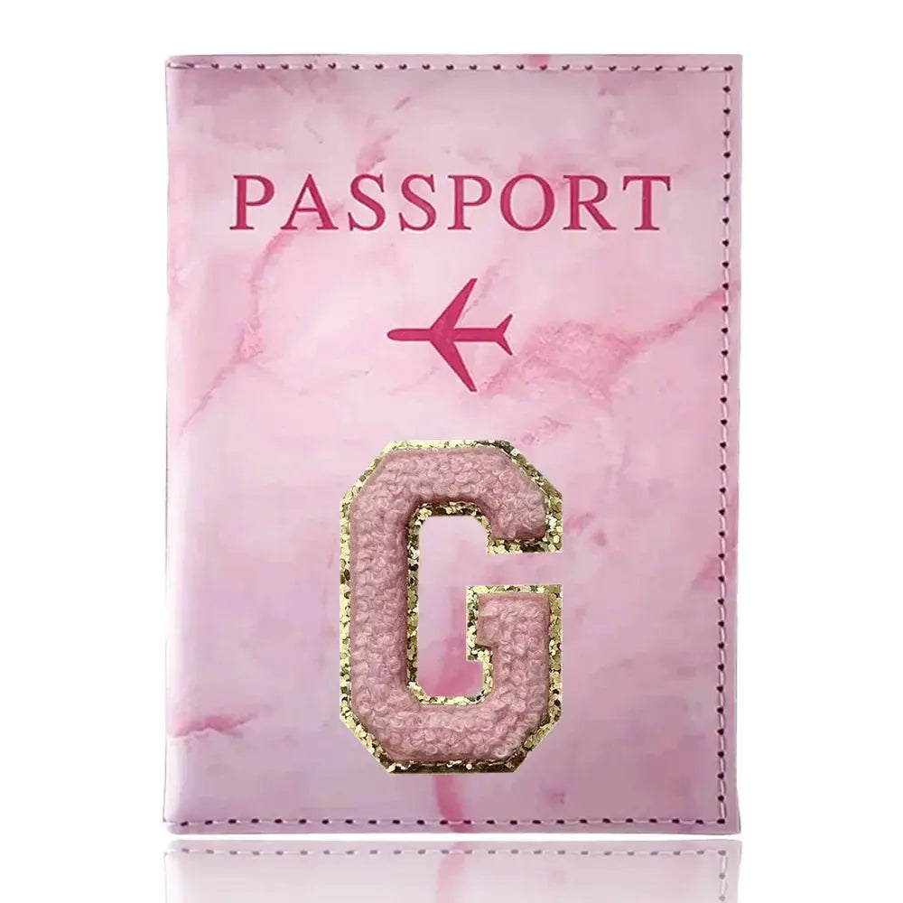 PU Passport Holder Pink Color Ticket Passport Covers Embroidery Label Series ID Credit Card Holder Cover Travel Accessorie TravelTimesAwait
