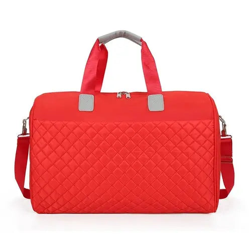 Foldable Shoulder Travel Bag Luggage Tote Bags For Women Large Maroon Asteria