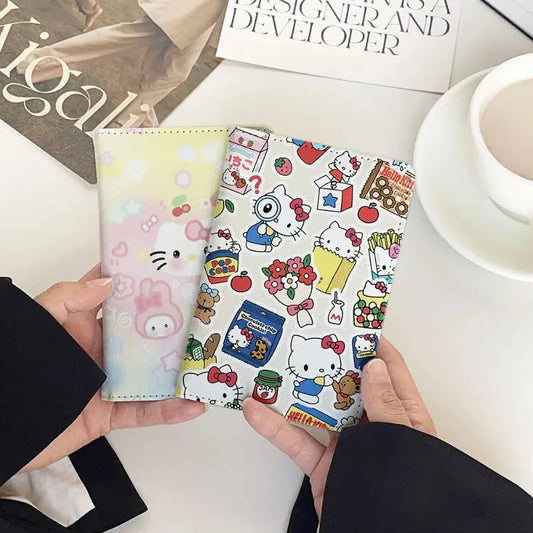 Sanrio Hello Kitty PU Passport Holder Passport Covers Travel Passport Protective Cover ID Credit Card Holder Travel Accessories TravelTimesAwait