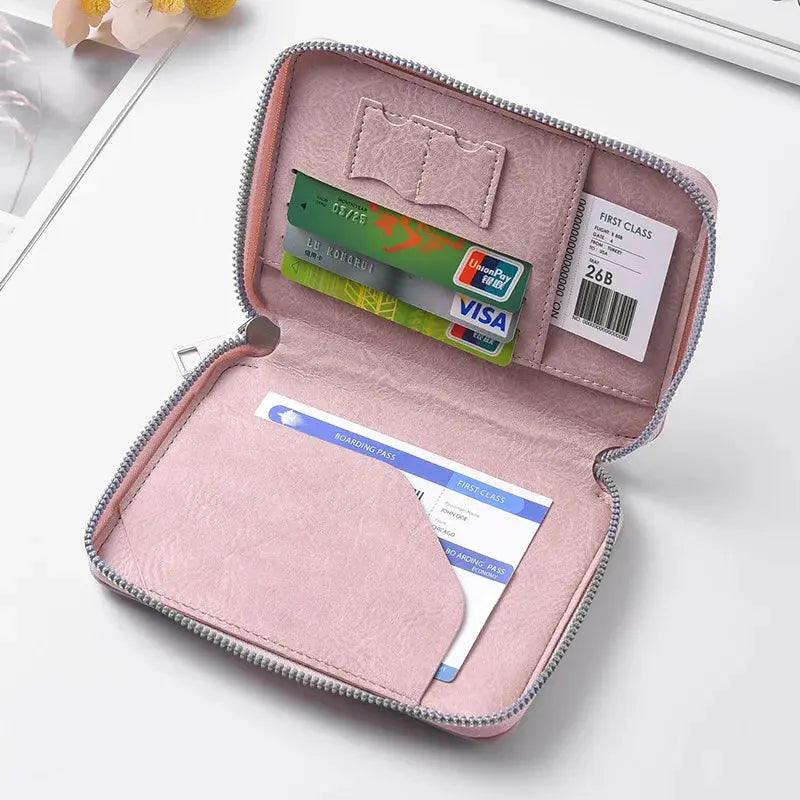 Zipper Document Passport Clip Large Capacity Travel Wallet Ticket Storage Bag Passport Clip TravelTimesAwait