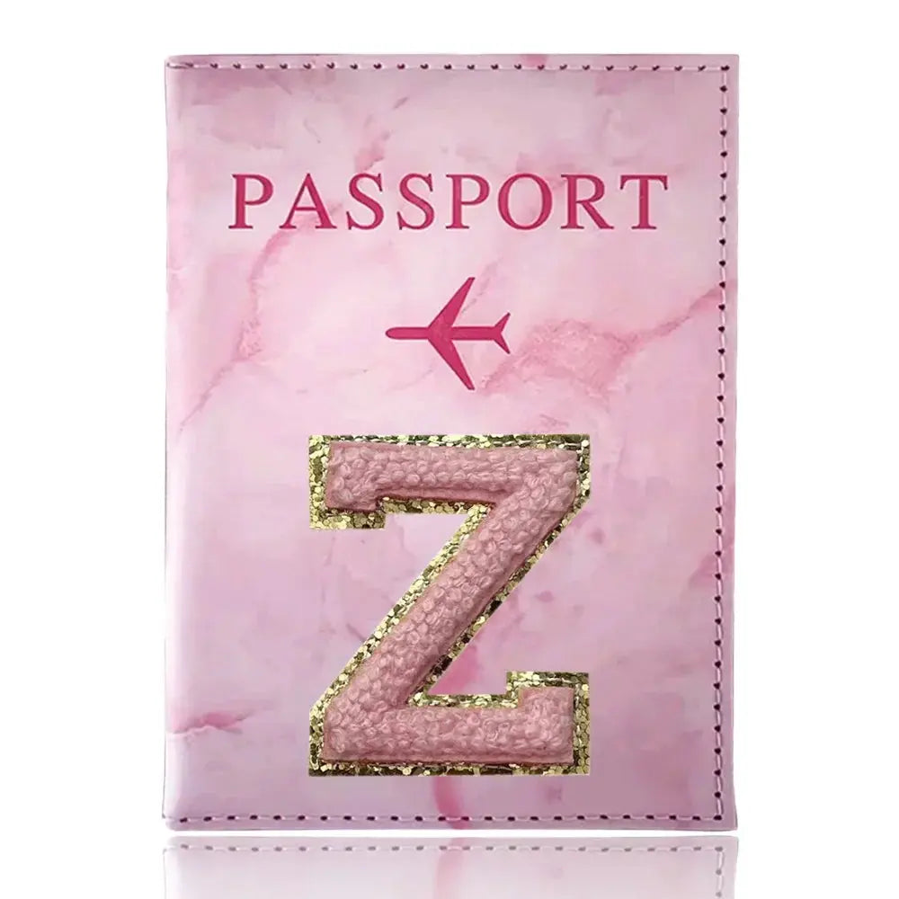 PU Passport Holder Pink Color Ticket Passport Covers Embroidery Label Series ID Credit Card Holder Cover Travel Accessorie TravelTimesAwait