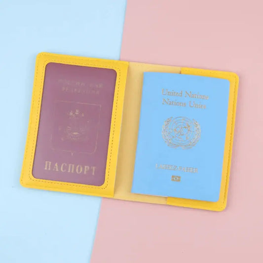 PU Ticket Passport Holder Passport Covers Travel Passport Protective Case Men Women ID Credit Card Holder Travel Accessories TravelTimesAwait