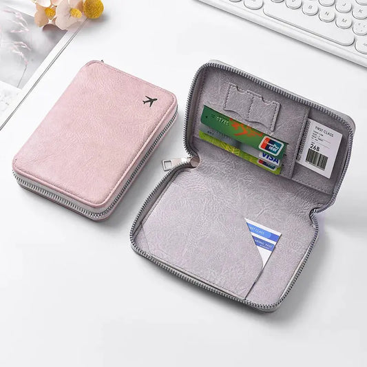 Zipper Document Passport Clip Large Capacity Travel Wallet Ticket Storage Bag Passport Clip TravelTimesAwait