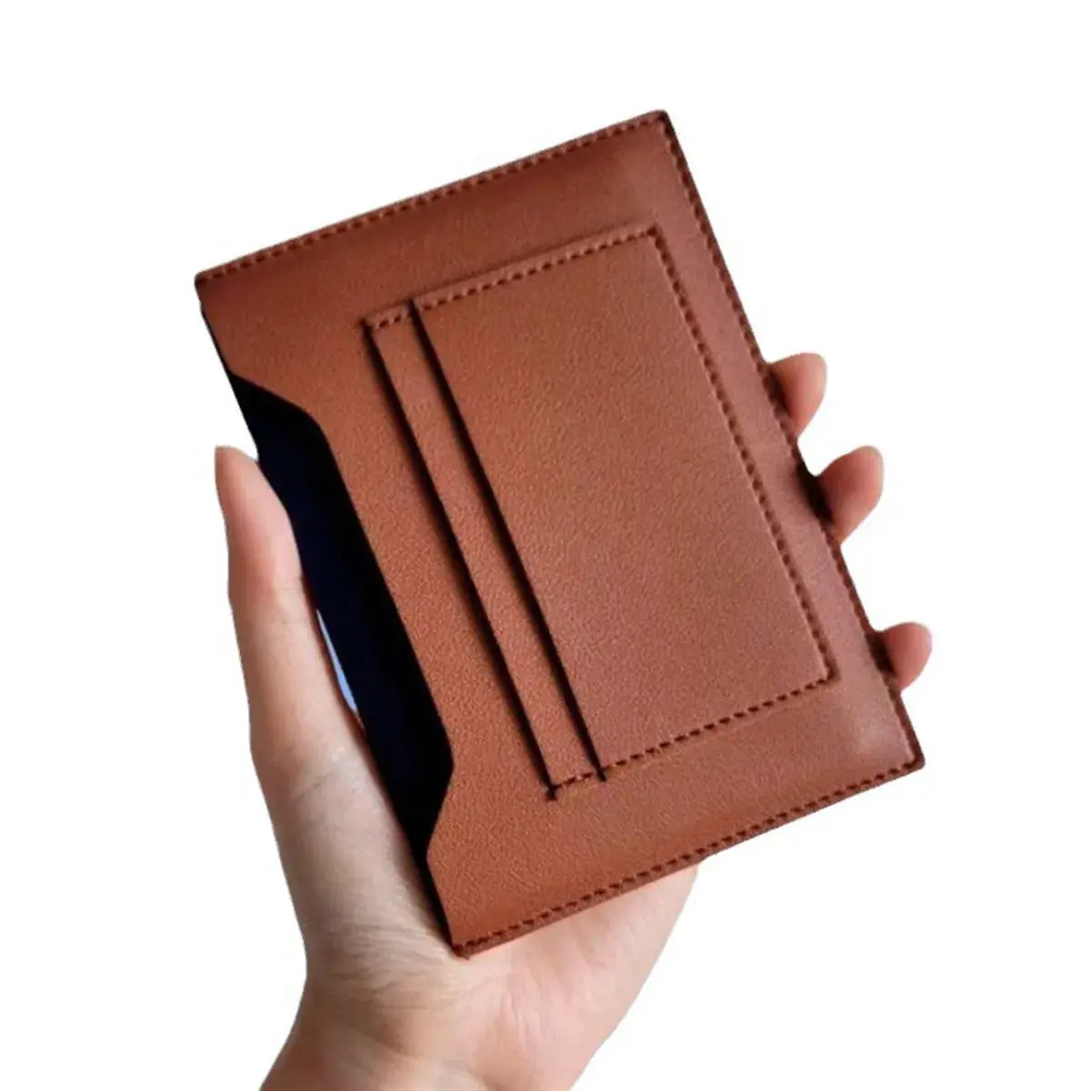 PU Leather Passport Holder Simplistic Portable Travel Document Card Case Storage Bag for International Trips TravelTimesAwait