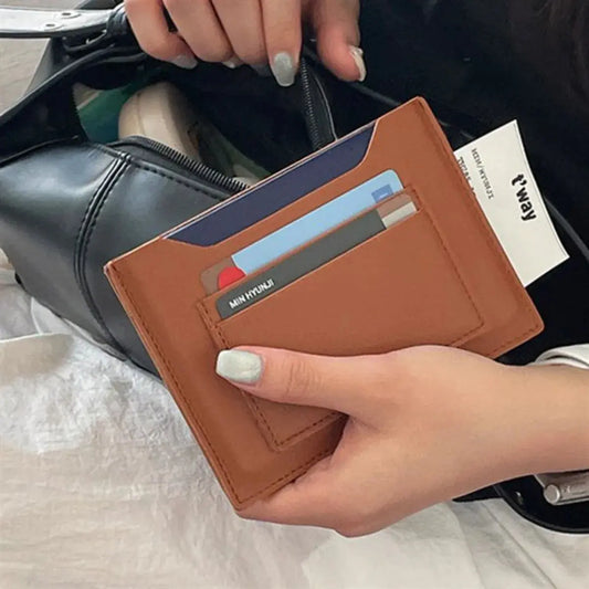 PU Leather Passport Holder Simplistic Portable Travel Document Card Case Storage Bag for International Trips TravelTimesAwait