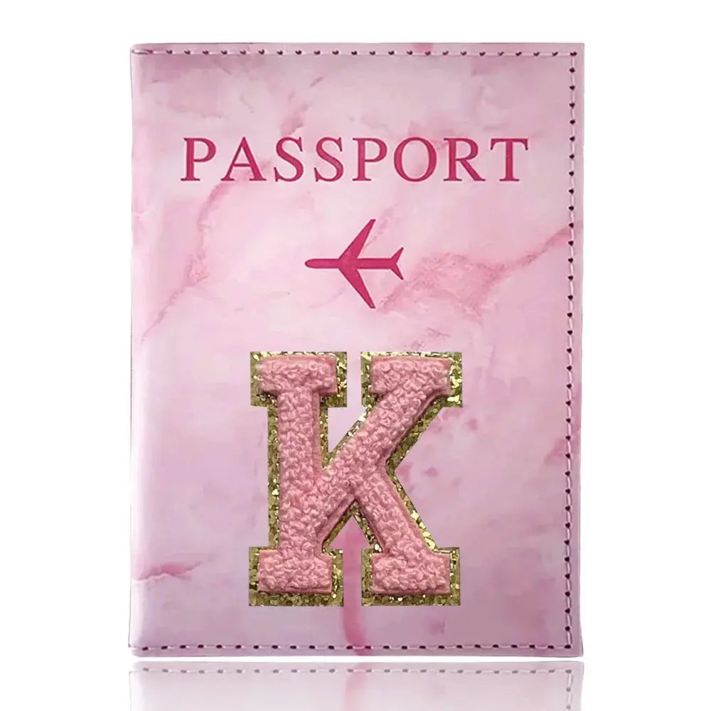 PU Passport Holder Pink Color Ticket Passport Covers Embroidery Label Series ID Credit Card Holder Cover Travel Accessorie TravelTimesAwait