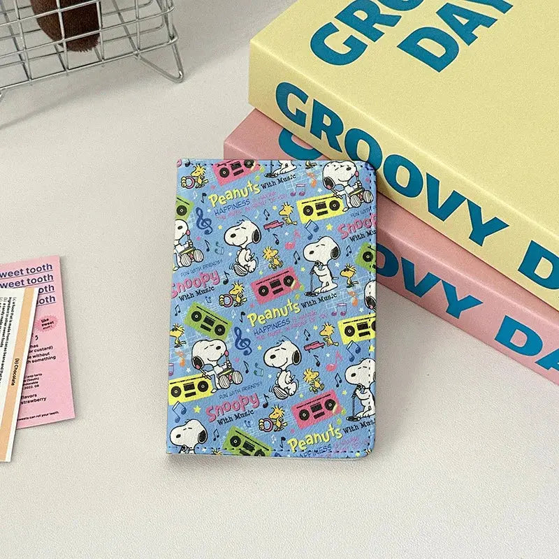 Cartoon Snoopy Passport Cover Traveling Abroad Passport Holder Women Men Travel Essentials Simple PU Leather Passport Wallet TravelTimesAwait