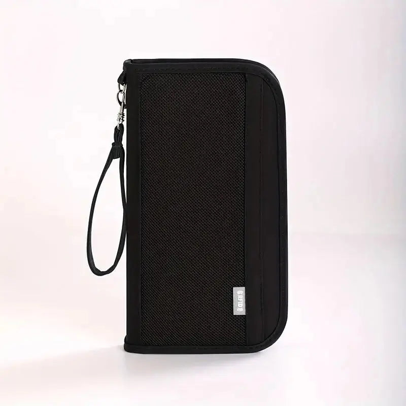 Boarding Passport Ticket Organizer - Secure passport wallet with multiple card slots and quick scan ID, RFID blocking-tan TravelTimesAwait