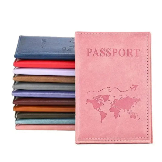 Colorful PU Passport Holder Case Ticket Passport Covers Travel Passport Protective ID Credit Card Holder Bag Travel Accessories TravelTimesAwait