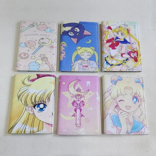 Sailor Moon Tsukino Usagi Anime Cartoon Passport Holder ID Folder Travel Passport Case Student Cosplay Bus Holder Kids Gifts TravelTimesAwait