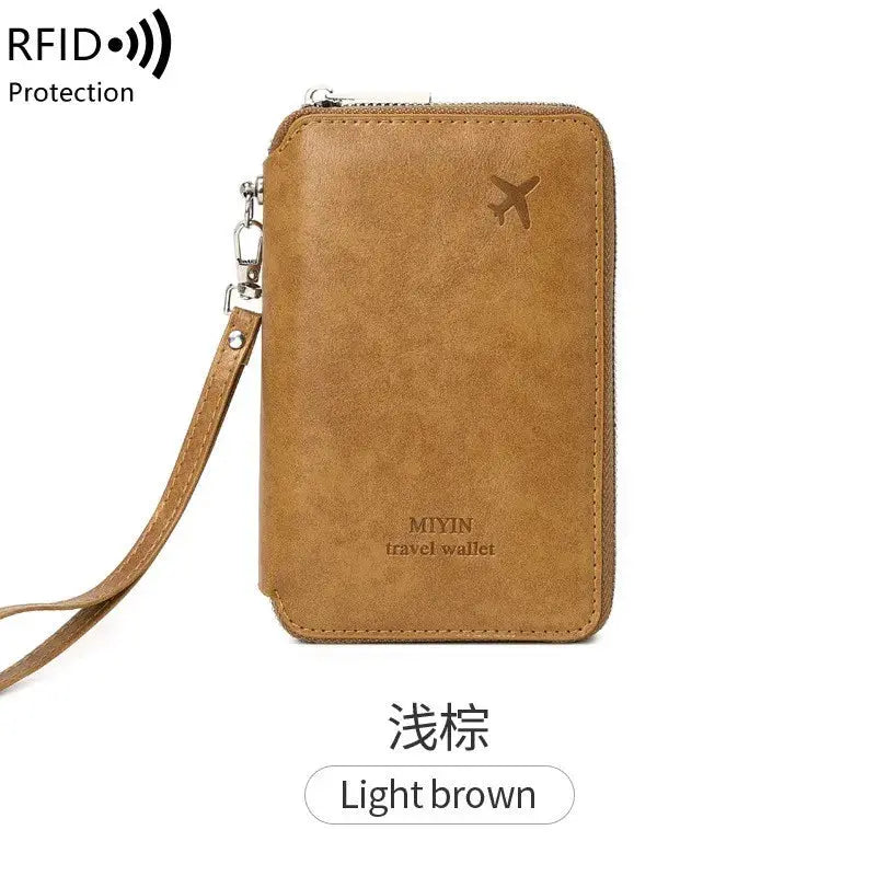 Minimalist and fashionable RFID passport holder multifunctional PU leather travel accessory passport holder wallet holder unisex TravelTimesAwait