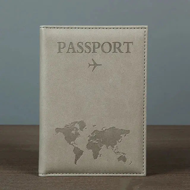 PU Passport Holder Map Pattern Ticket Passport Covers Travel Passport Protective Cover ID Credit Card Holder Travel Accessories TravelTimesAwait